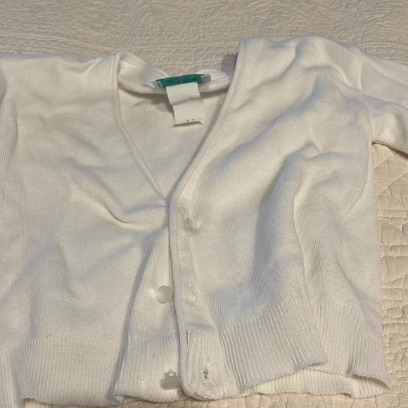 White 100% cotton Julius Berger unisex kids button up sweater! - Picture 3 of 4